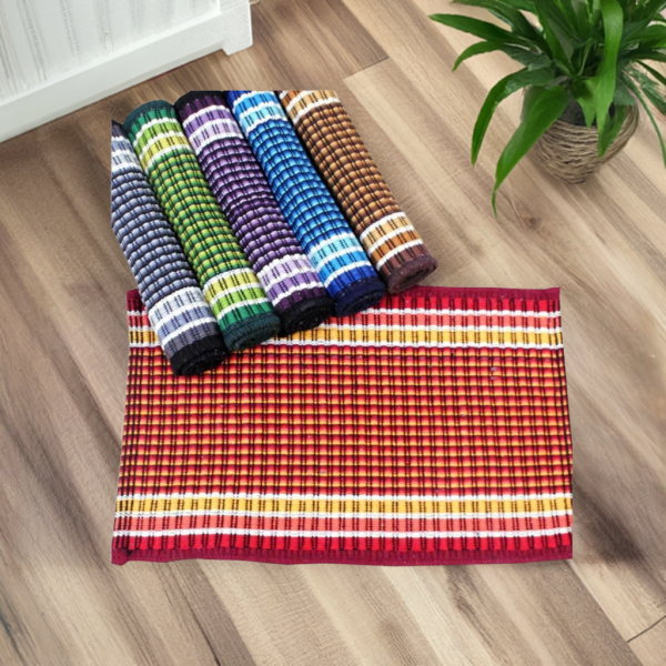 Handloom Cotton Rug || Machine Washable || Double Rulla 40x60cms (Brand BNL Deal)