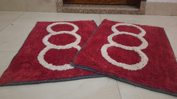 Bathroom Mat 40x60cm Set of 2pcs || Latex Backed for Non Slip || Machine Washable