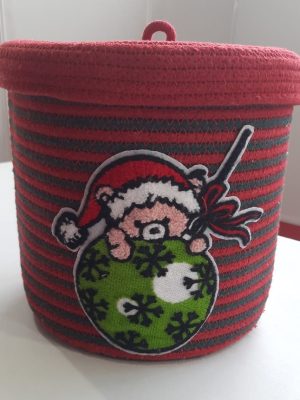 Christmas Basket Santa design Red-Green (Brand BNL Deal by PASSION EXPORTS)