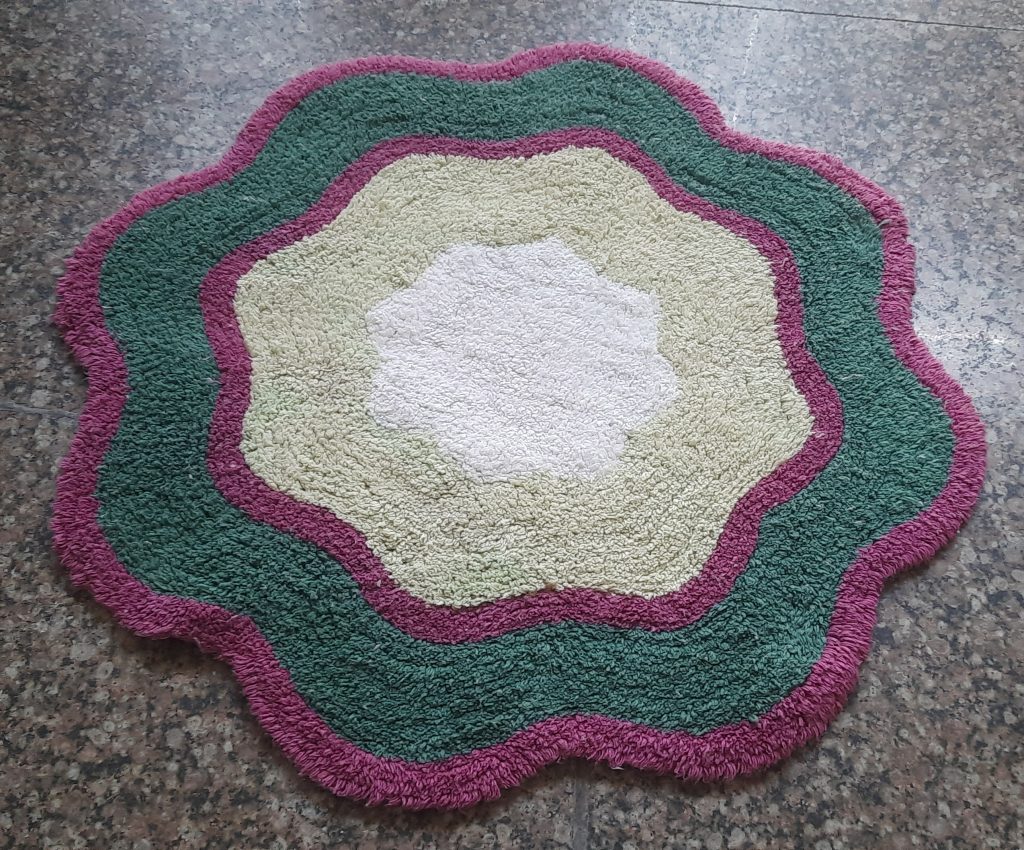 Flower Cotton mat fully washable 60cm Round export quality
