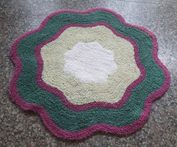 Flower Cotton mat fully washable 60cm Round export quality