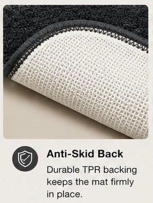 Grey Anti Slip Mat made with soft Microfiber 50x80cm